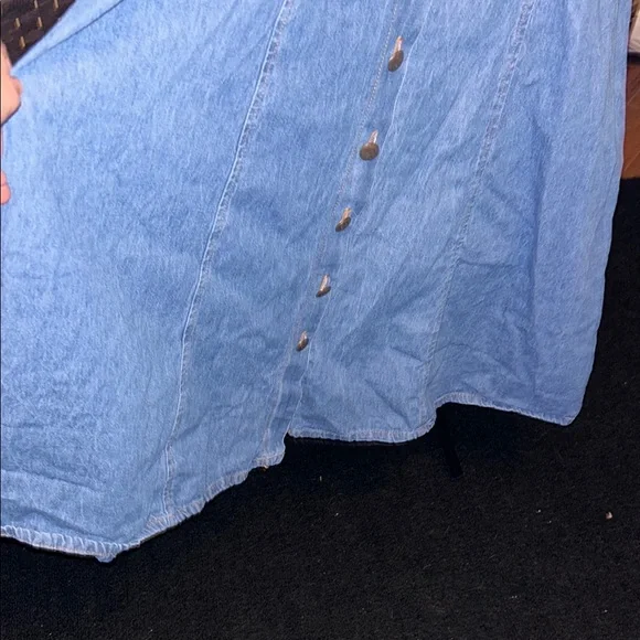 JIM ELLIOT Vintage 90s Blue Denim Button-Down Dress - Picture 5 of 8